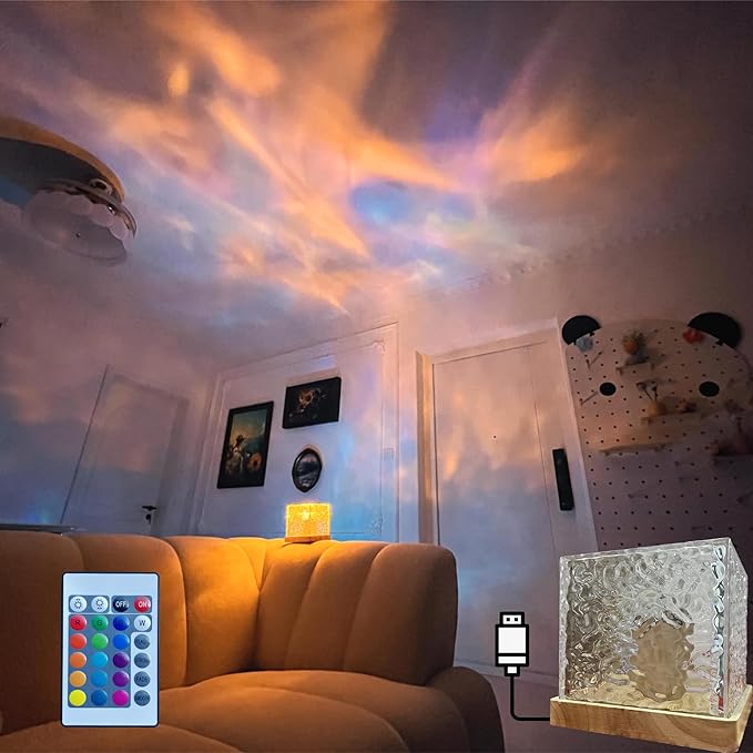 Luxury Crystal Ambient Lamp – USB LED Night Light for Bedroom & Living Room
