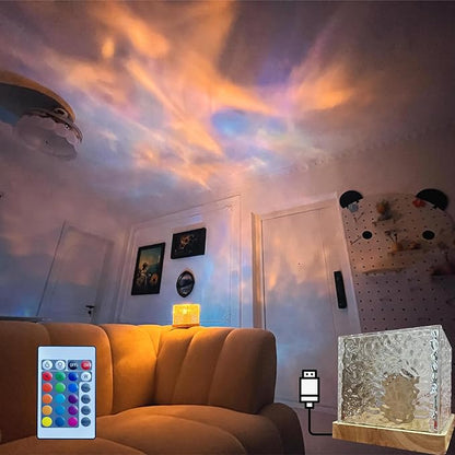 Luxury Crystal Ambient Lamp – USB LED Night Light for Bedroom & Living Room