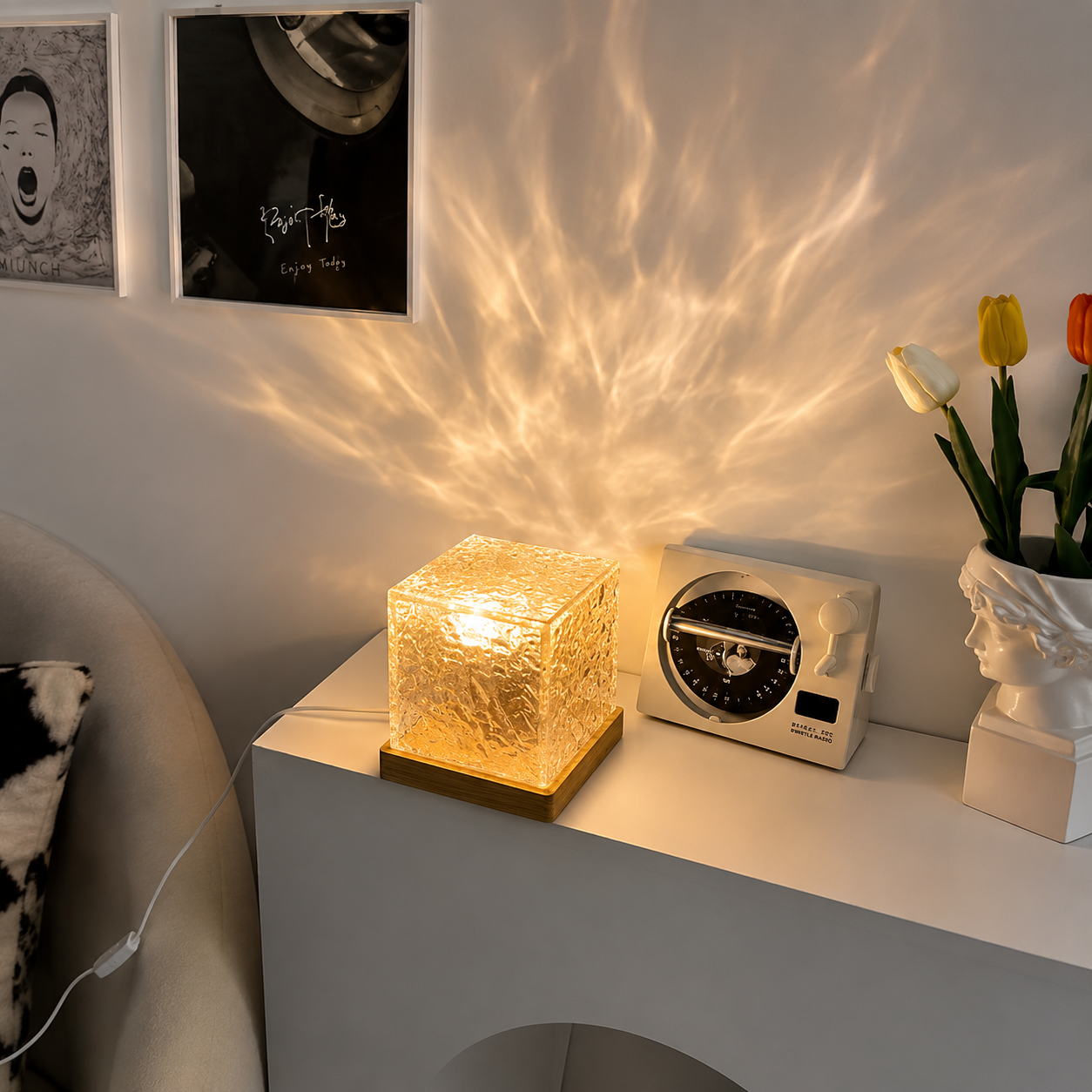 Luxury Crystal Ambient Lamp – USB LED Night Light for Bedroom & Living Room