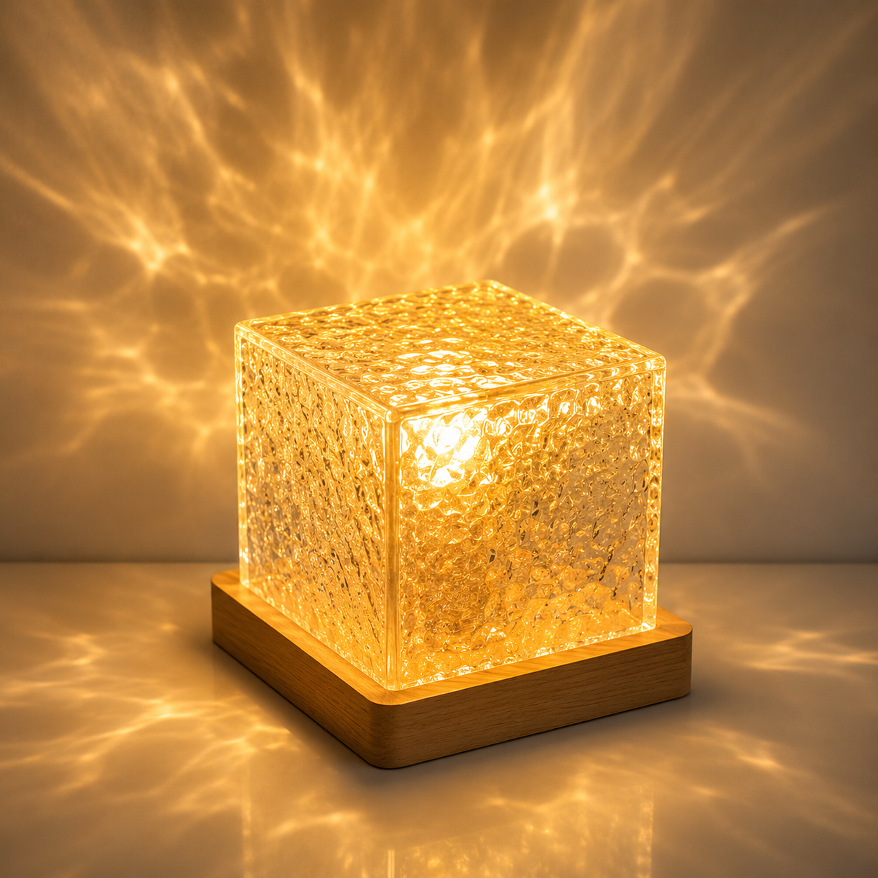 Luxury Crystal Ambient Lamp – USB LED Night Light for Bedroom & Living Room