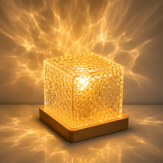 Luxury Crystal Ambient Lamp – USB LED Night Light for Bedroom & Living Room